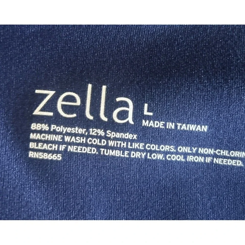 Zella Women's Sz L Full Zip Hoodie Tie Back Navy Blue Long Sleeves Athleisure